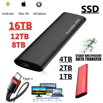 מקורי SSD Type-C חיצוני 1TB כונן קשיח USB3.0 במהירות גבוהה 32TB SSD גדול אחסון בכונן הקשיח הנייד עבור מחשבים ניידים/מק/טלפונים