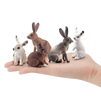 חמוד מיני בעלי חיים פסלון מדומה גן החיות פעולה חווה ארנב מודל צעצועים לילדים ילדים צעצועים חינוכיים מתנה עיצוב הבית
