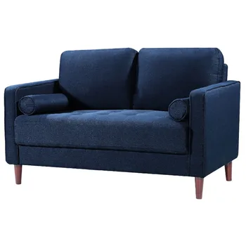 סגנון פתרונות לורליי אמצע המאה מודרני הכיסא, בד כחול