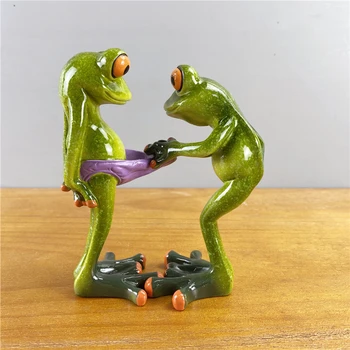 שרף רגליים כמה צפרדע פסלון מודרני יצירתי חתונה חיה פסל עבור פנים הבית שולחן עבודה עיצוב אביזרים