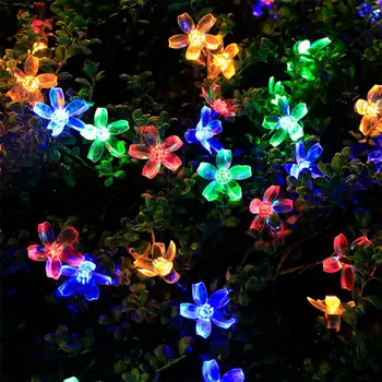 השמש מחרוזת אורות חג המולד חיצונית 100 על 50/20LED 8Mode עמיד למים גן הפרחים לפרוח תאורה המפלגה קישוט הבית