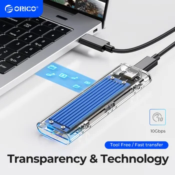 ORICO M2 SSD מקרה NVMe גדרה מ. 2 USB 3.2 Gen 2 10gbps סוג C שקוף מארז הכונן הקשיח עבור NVMe PCIE M/B מפתח SSD