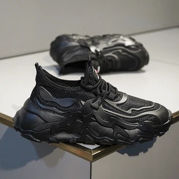 Damyuan אופנה בתוספת גודל גברים נעלי מזדמנים Vulcanised נעליים נוחות חיצונית לנשימה נעלי ספורט החלקה אופנתי רשת נעליים