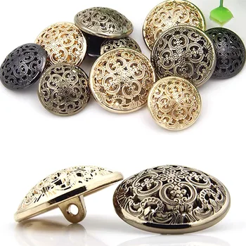 10Pcs אירופאי רטרו חלולה מגולפת הזהב כפתורי בגדים בעבודת יד DIY חולצה כפתורים תפירה אביזרים הז ' קט כפתורים