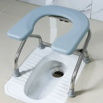 נשים בהריון, קשישים שירותים צואה U עיצוב חדר האמבטיה כיסא מתקפל נירוסטה אמבטיה מושב יציב נגד החלקה שאר רגל